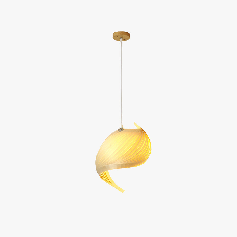 Ritta Modern Conch Shell /Wood Pendant Light, Wooden - Letslighting
