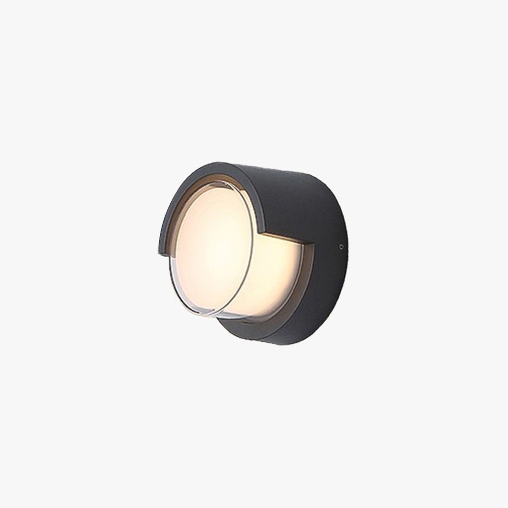 Ray Modern Round Rectangular Metal Acrylic Outdoor Wall Lamp