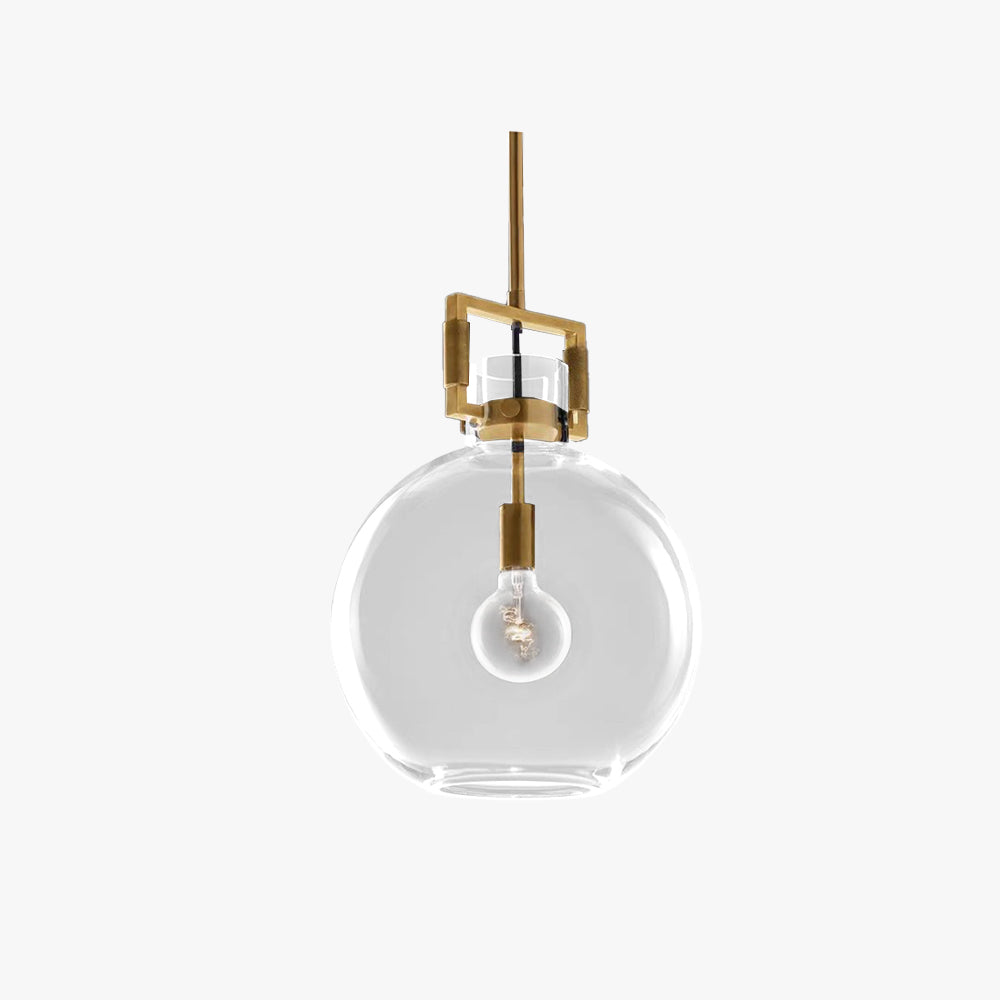 Arisha Modern Geometric Glass/ Pendant Light, Brass - Letslighting