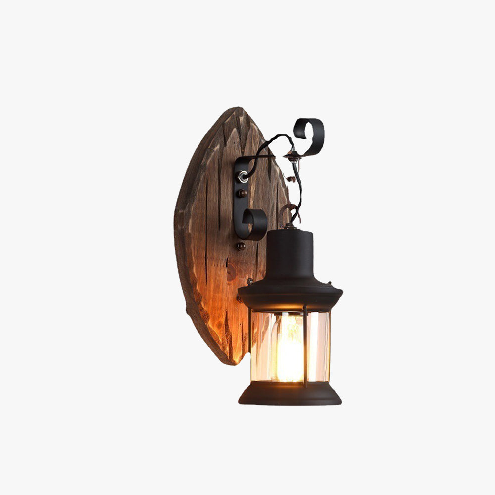 Epoch Wall Lamp Leaf Shape Vintage, Wood/Metal, Bedroom