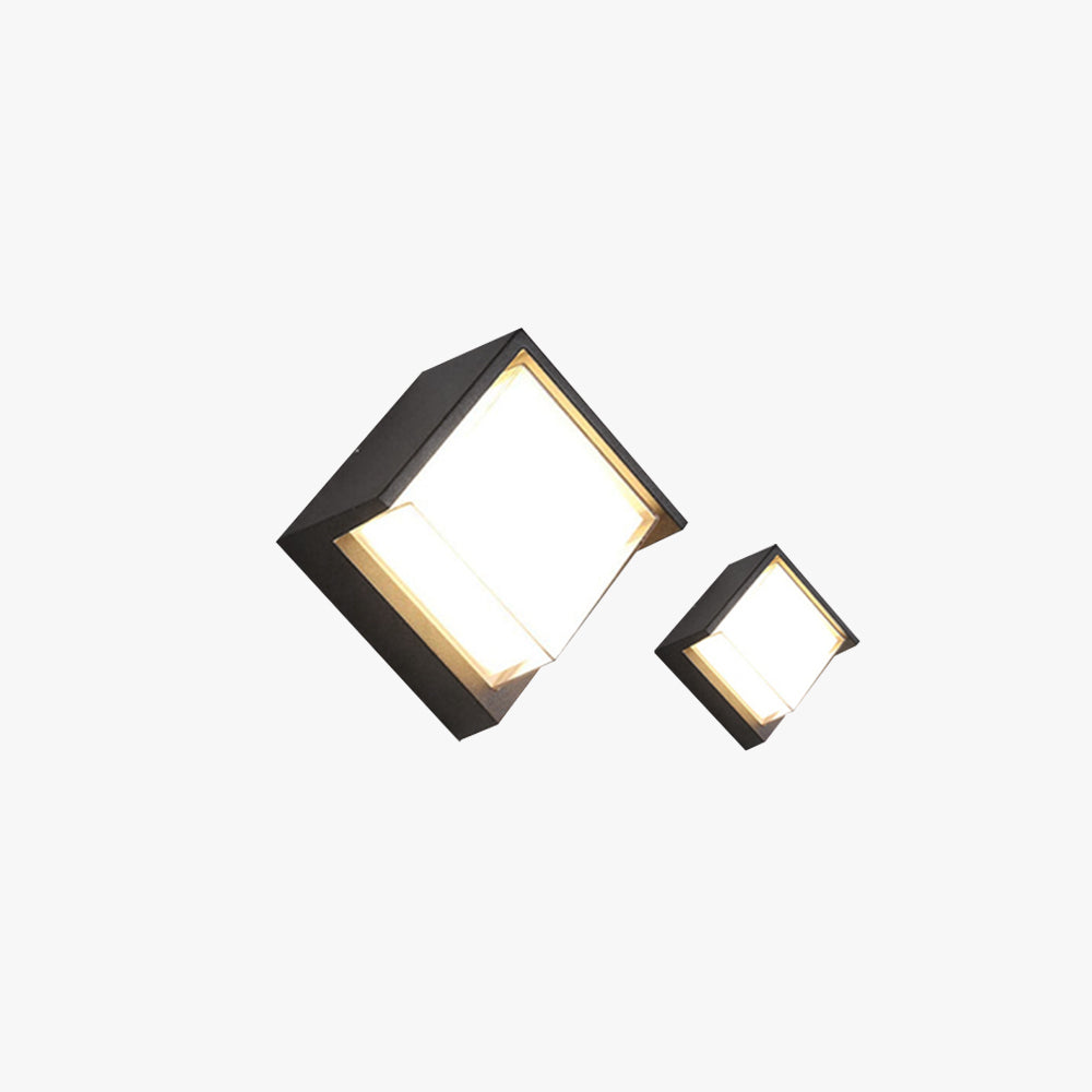 Ray Modern Square Metal Outdoor Wall Lamp
