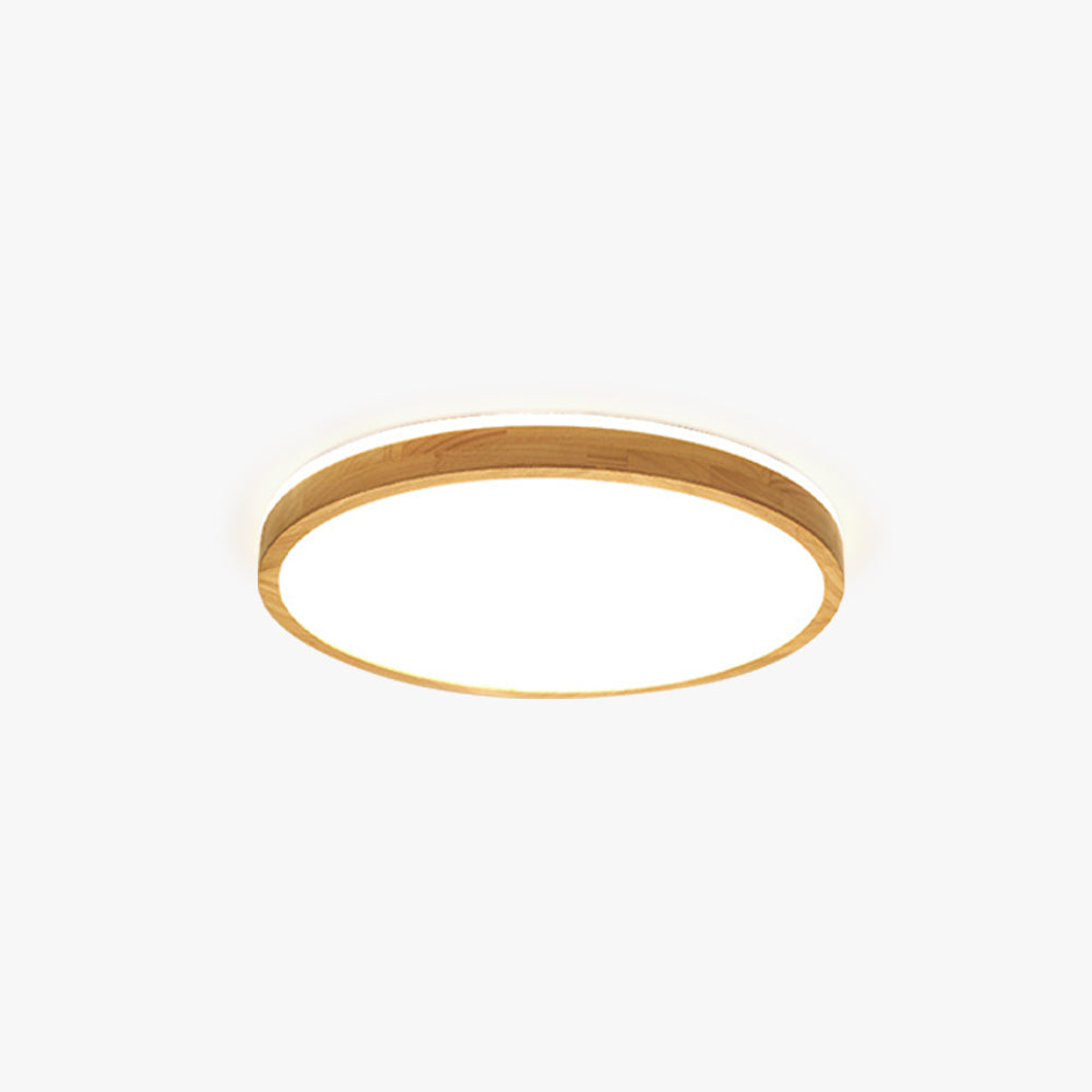 Muto Nordic Acrylic/Wood Flush Mount Ceiling Light Wood - Letslighting