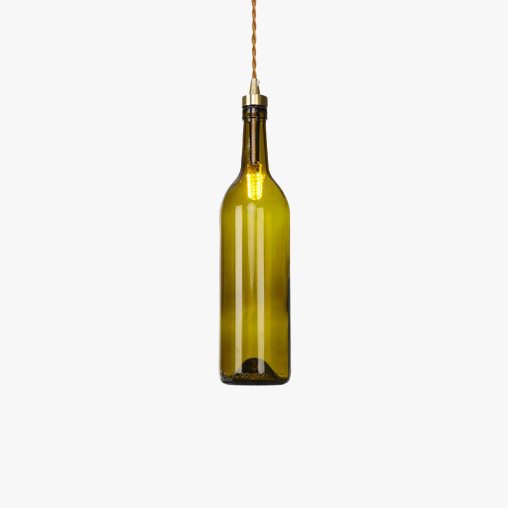 Valentina Industrial Wine Bottle Glass Pendant Light, Colorful