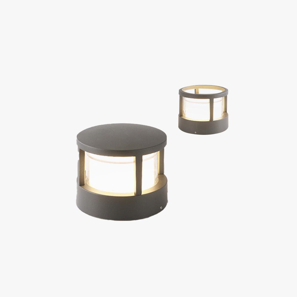 Ray Modern Metal Cylindrical Outdoor Bollard Light