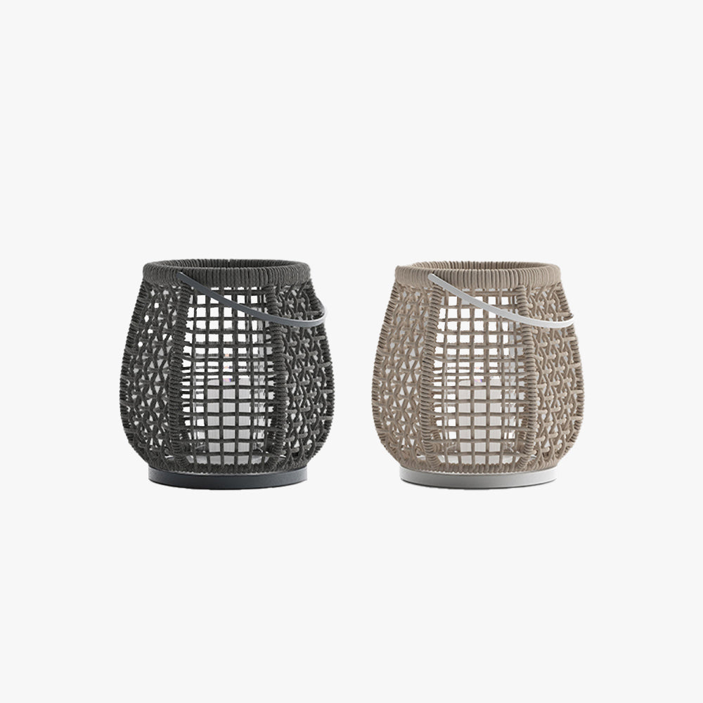 Ritta Vintage Lantern Metal Floor Lamp Metal Rattan