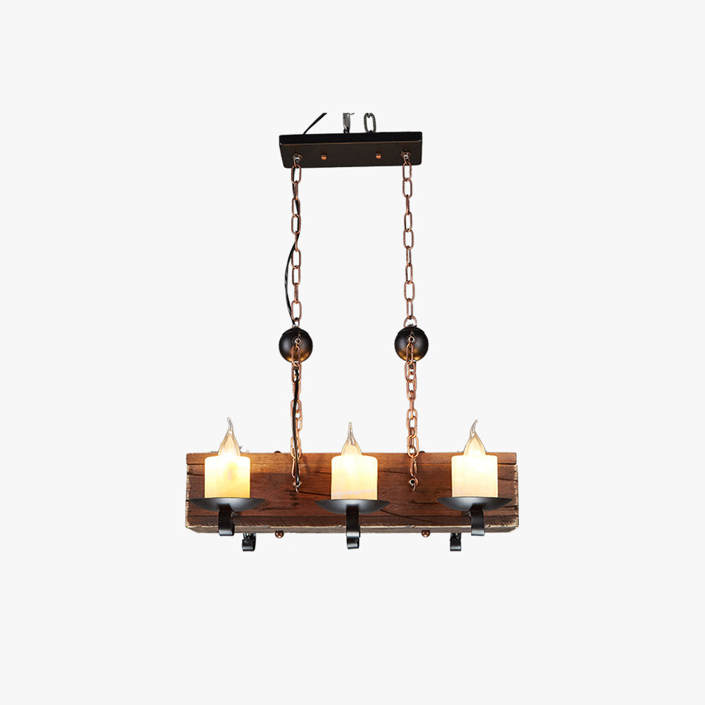 Epoch Retro Rectangular /Wood Pendant Light, Walnut - Letslighting