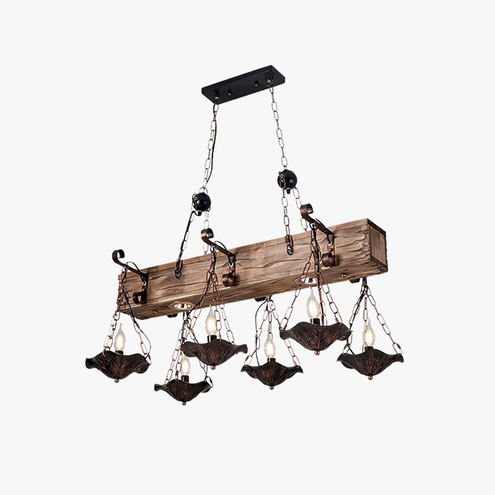 Epoch Industrial Metal/Wood Pendant Light, Bronze - Letslighting