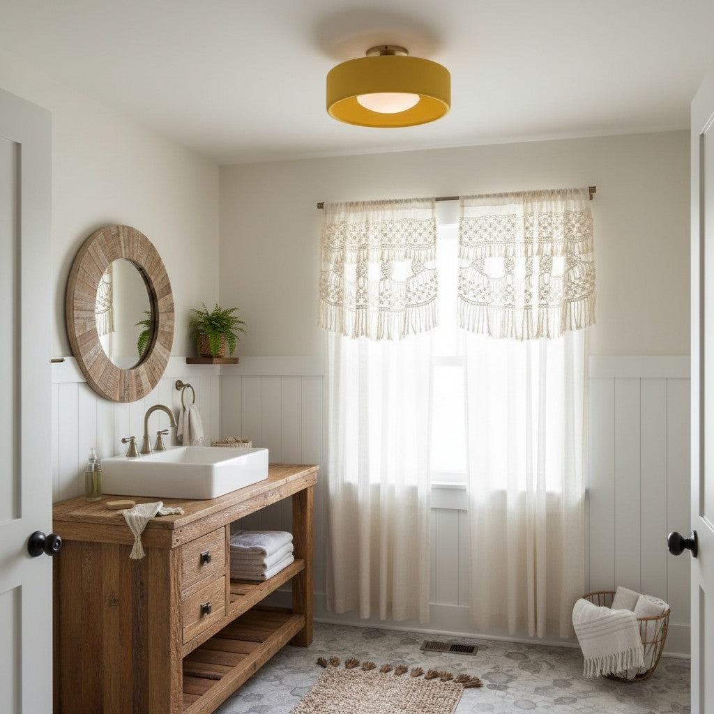 Kiln Porcelain Drum Ceiling Light