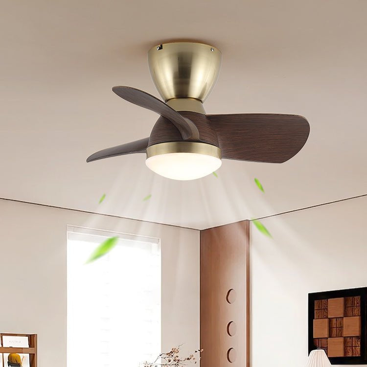 Elora Minimalist Brass Wood Ceiling Fan Light - Letslighting