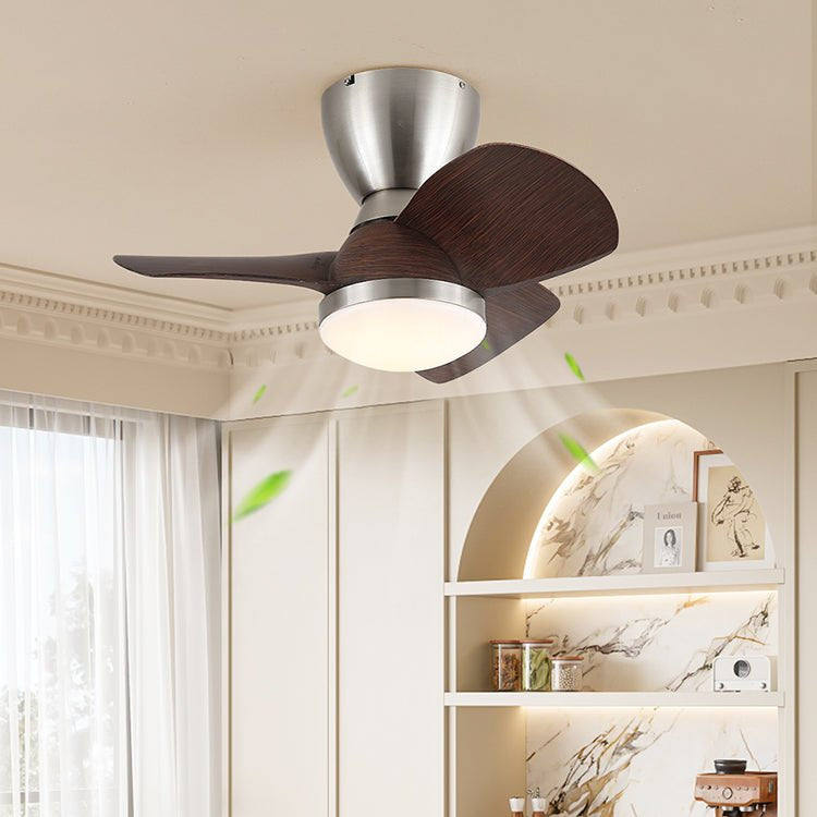 Elora Minimalist Brass Wood Ceiling Fan Light - Letslighting
