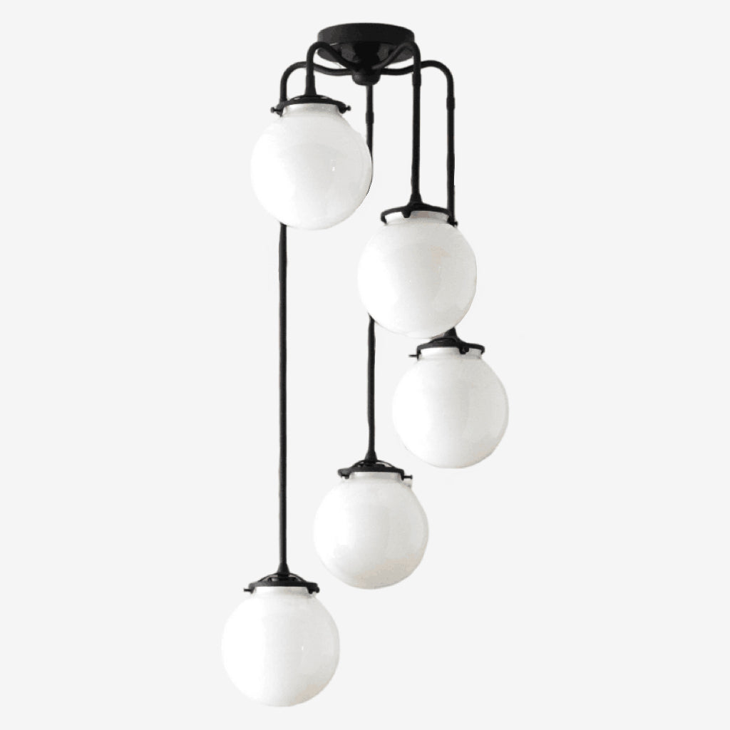 Pearl Glass Brass Chandelier