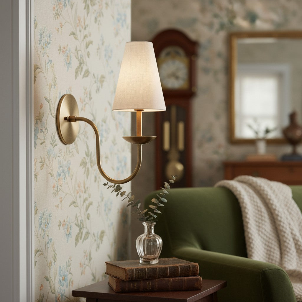 Disc Classic Wall Sconce White Linen Hallways