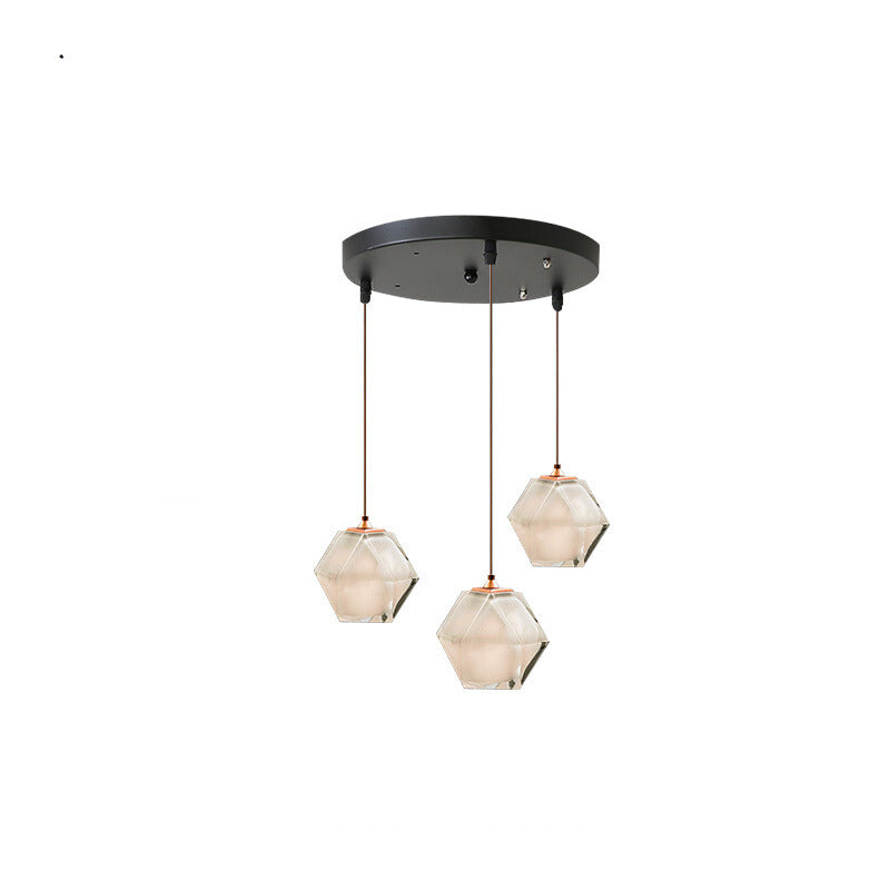 Valentina Polyhedron LED Pendant Light Metal/Glass Kitchen Island - Letslighting