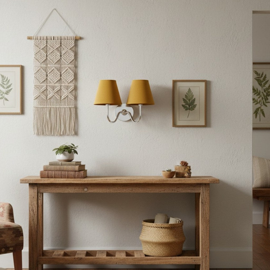Grace Brass Linen Wall Lamp