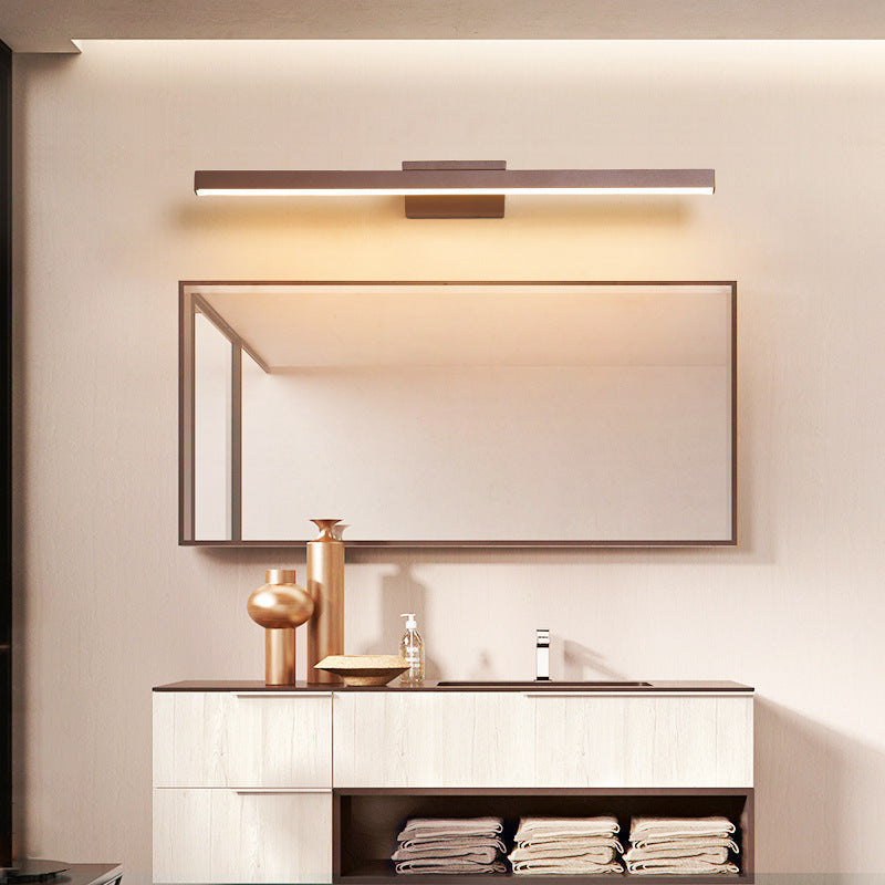 Arisha Modern Linear Wall Lamp Mirror Front, Coffee - Letslighting