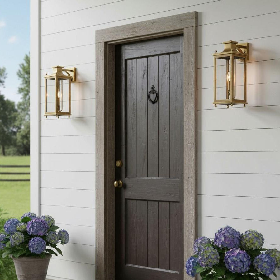 Guard  Wall Lamp  Brass Glass Outdoor