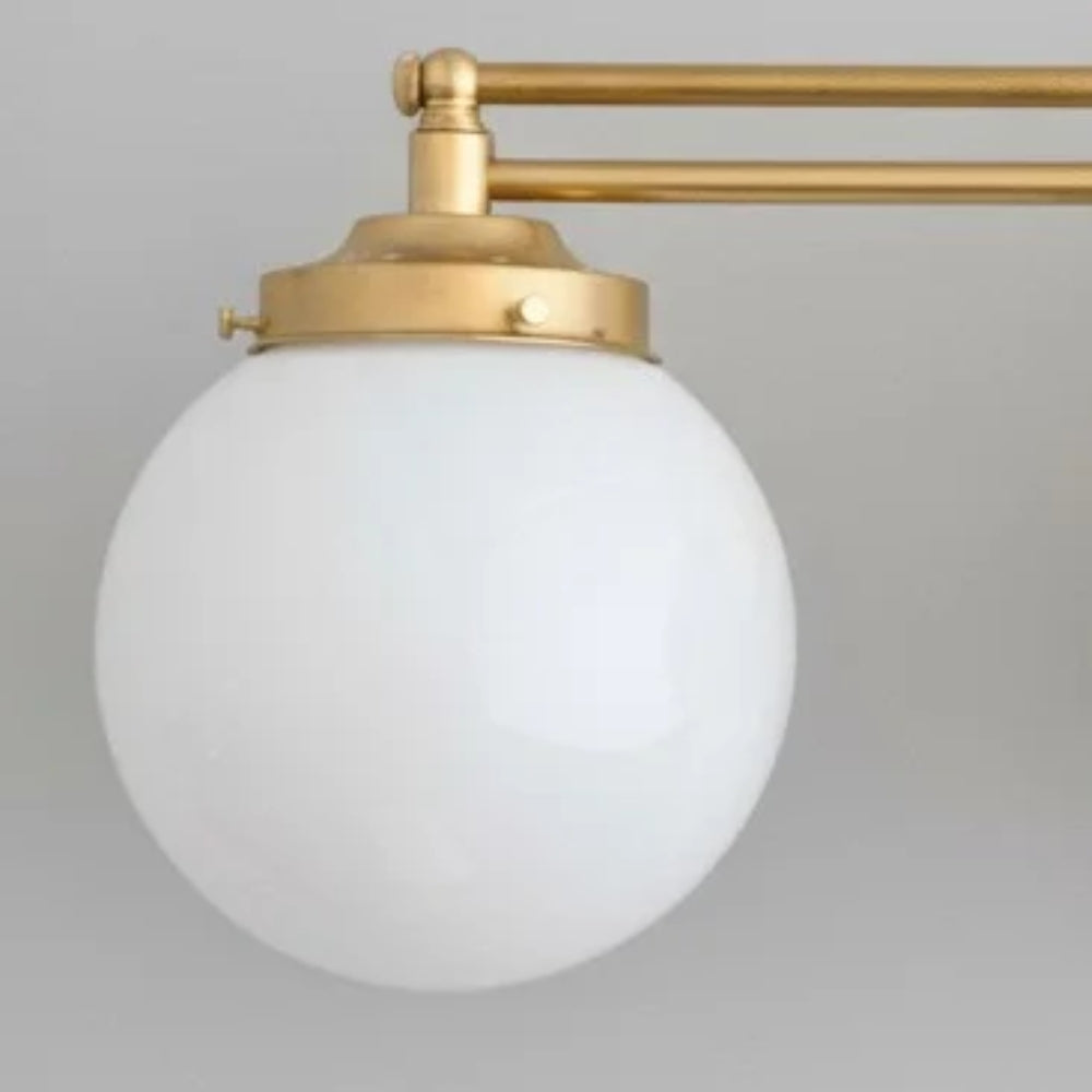 Pearl Wall Sconce Milk Glass Antique Brass  for  Bedroom