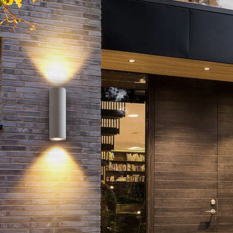 Ray Minimalist Cylindrical LED Outdoor Wall Lamp Cement Garden Corridor