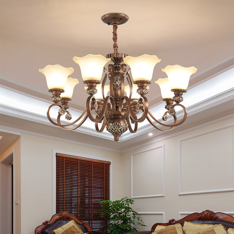 Arisha Retro Flower Pendant Light Glass Living Room Bedroom - Letslighting