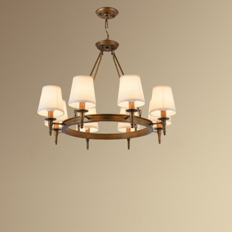 Silva Vintage Ring Fabric Chandelier Copper - Letslighting