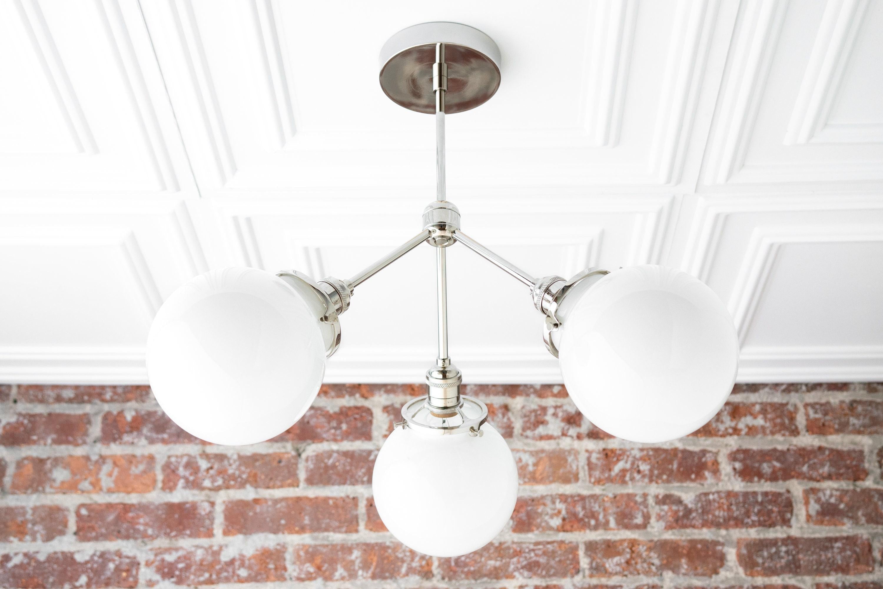 Pearl Globe Ceiling Light with Opal Shade
