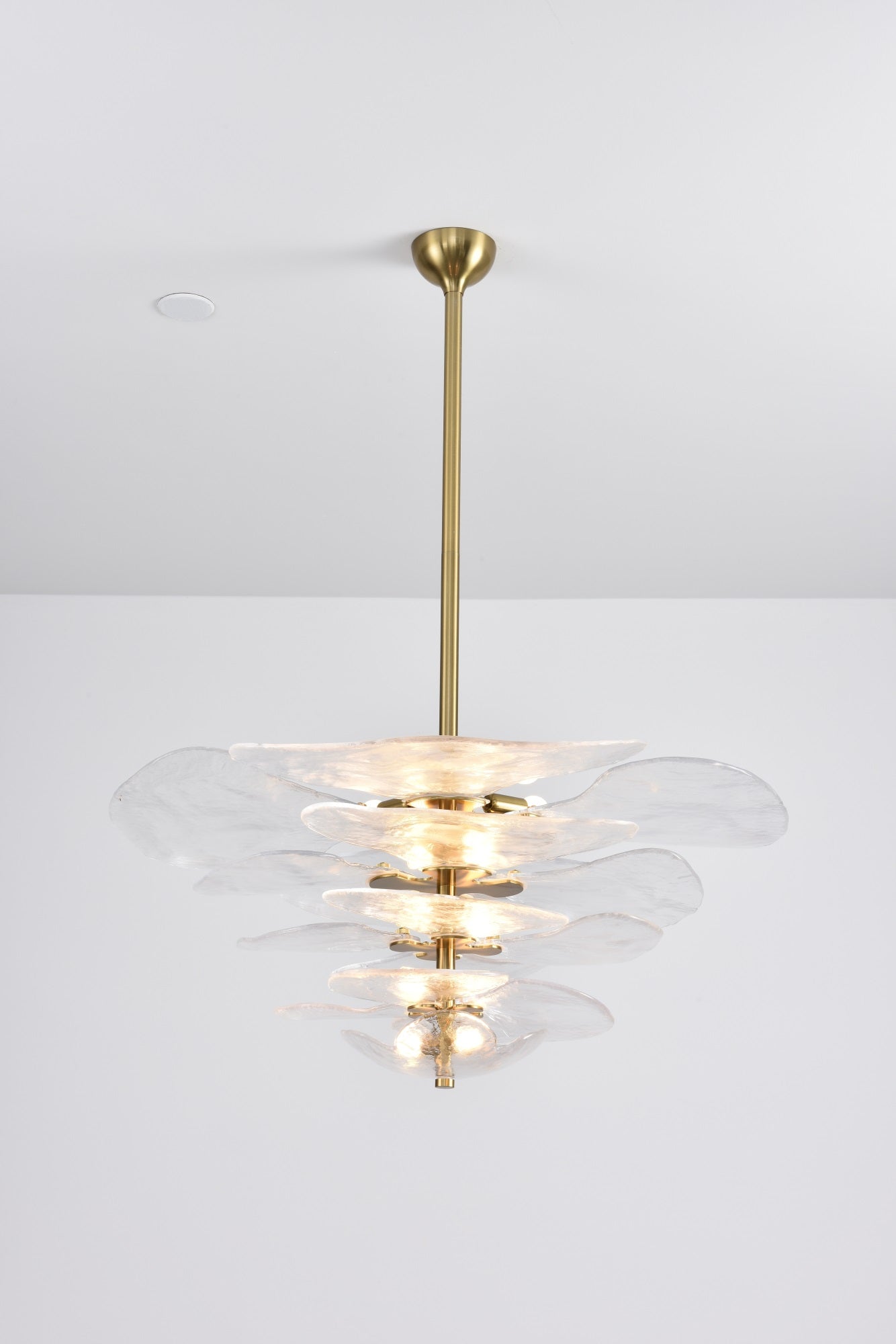 Aurora Chandelier Gold Murano Glass Petal Luxury - Letslighting