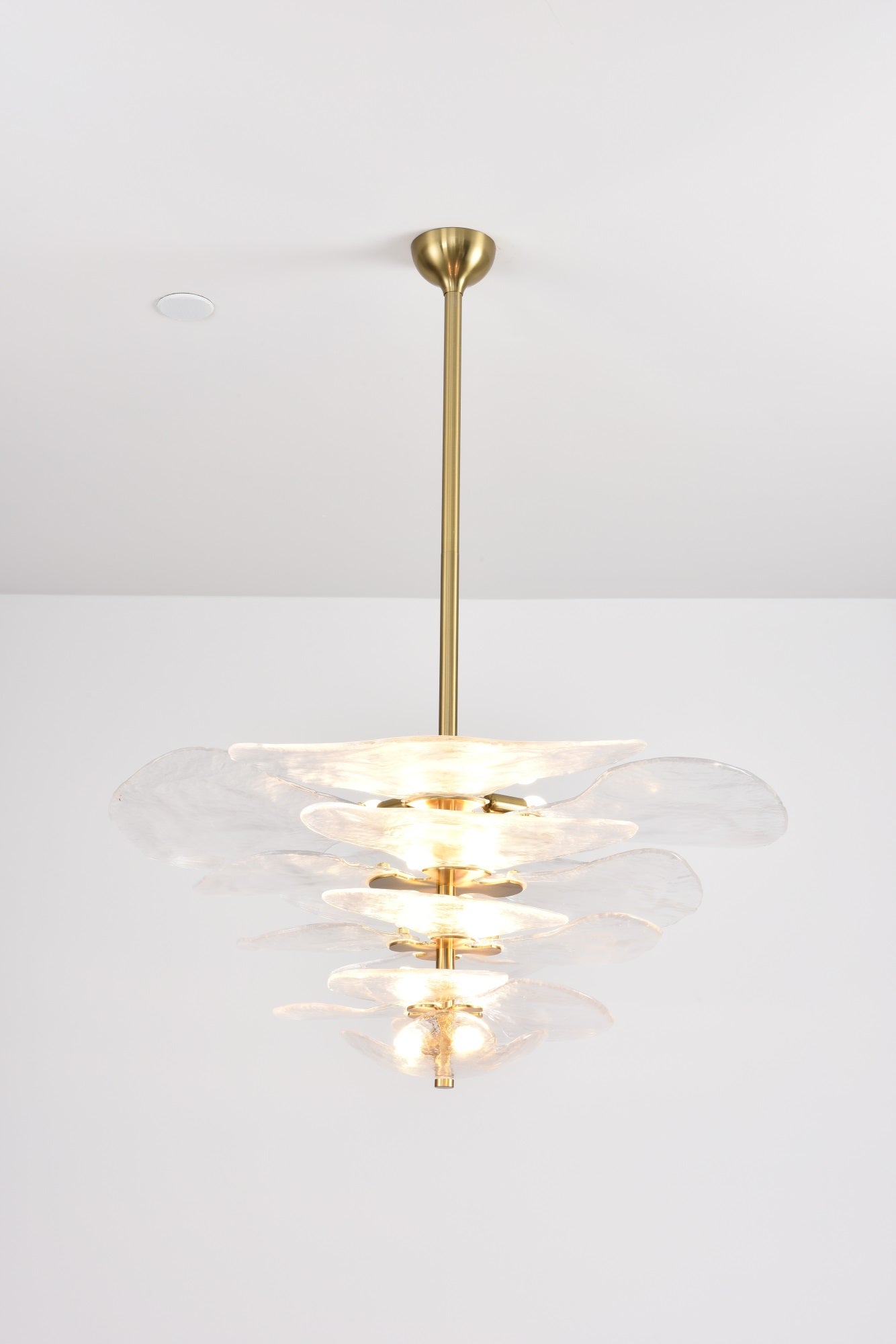 Aurora Chandelier Gold Murano Glass Petal Luxury - Letslighting