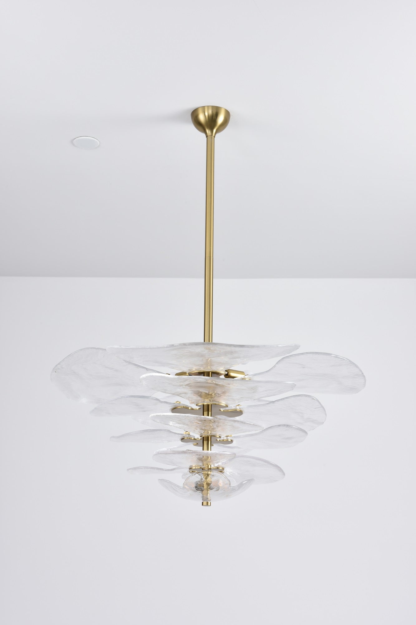 Aurora Chandelier Gold Murano Glass Petal Luxury - Letslighting