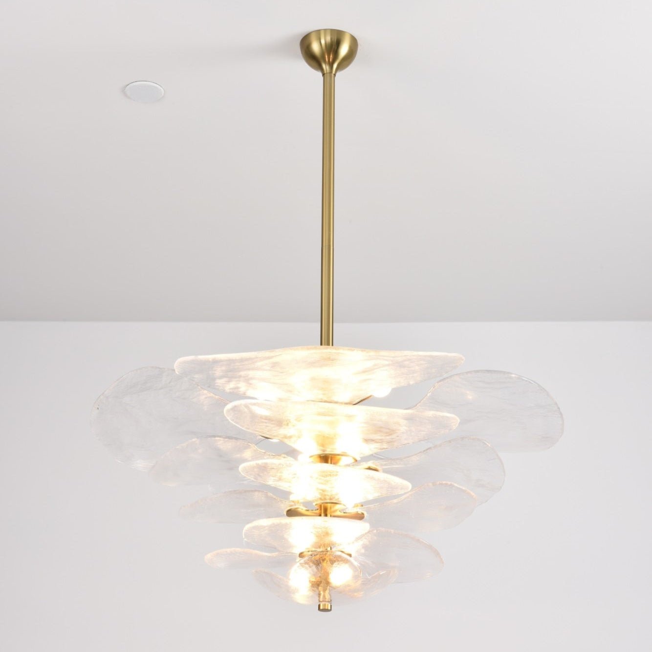 Aurora Chandelier Gold Murano Glass Petal Luxury - Letslighting