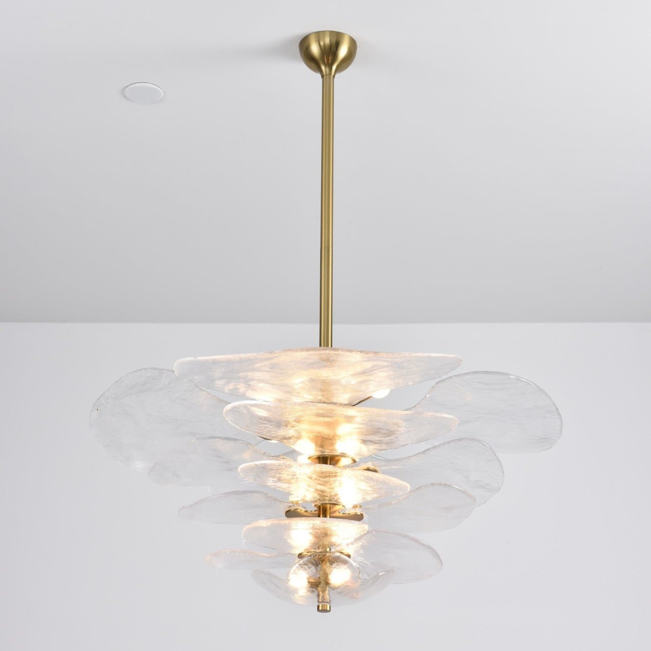 Aurora Chandelier Gold Murano Glass Petal Luxury - Letslighting