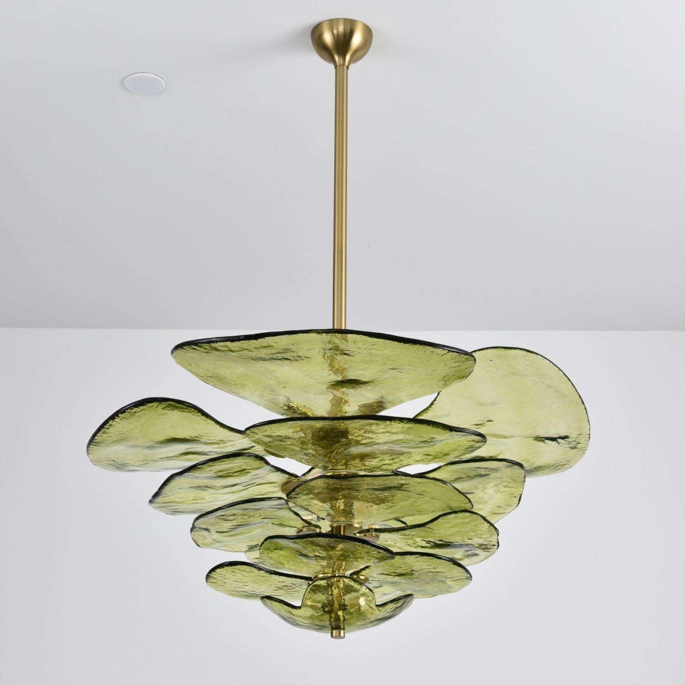 Aurora Chandelier Gold Murano Glass Petal Luxury - Letslighting