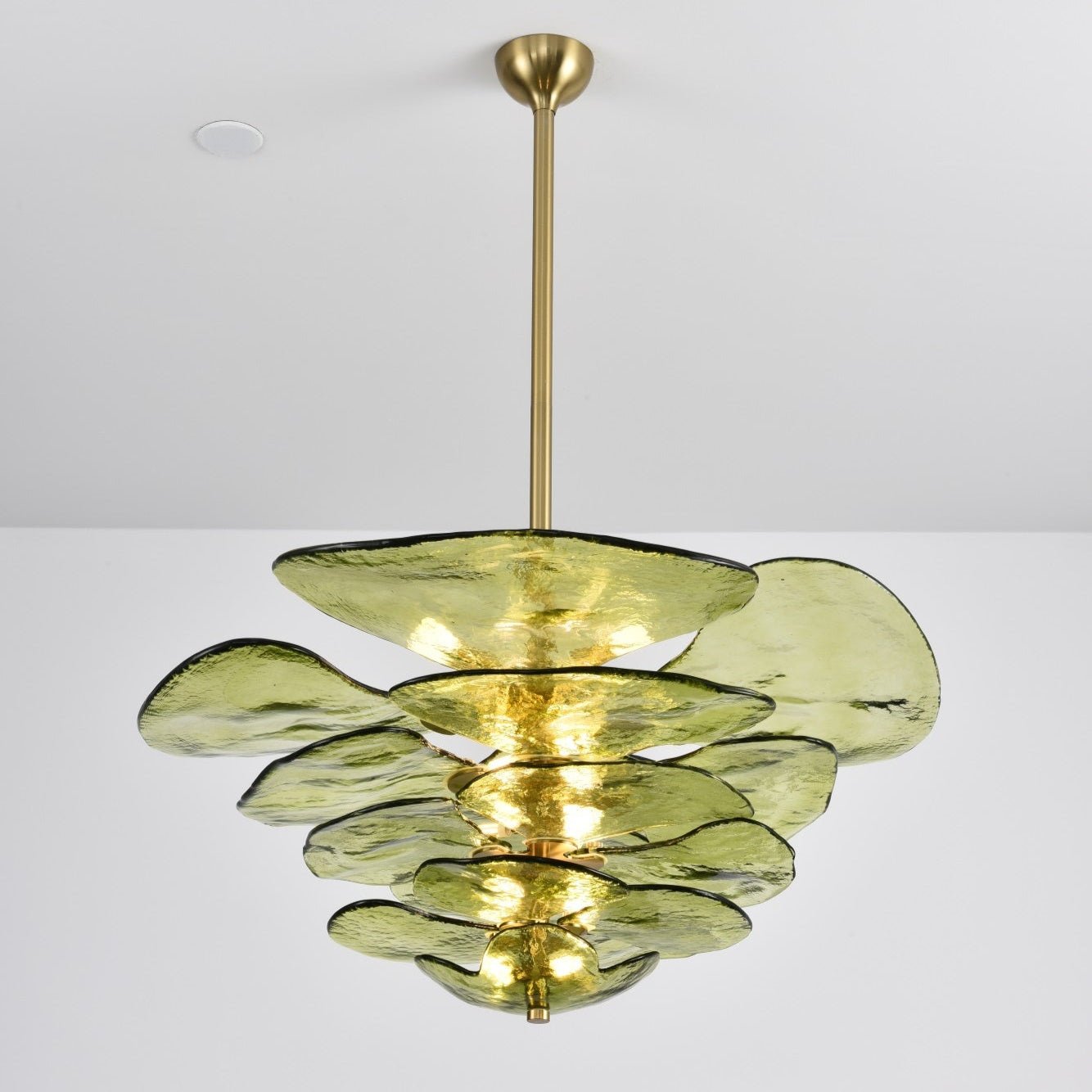 Aurora Chandelier Gold Murano Glass Petal Luxury - Letslighting