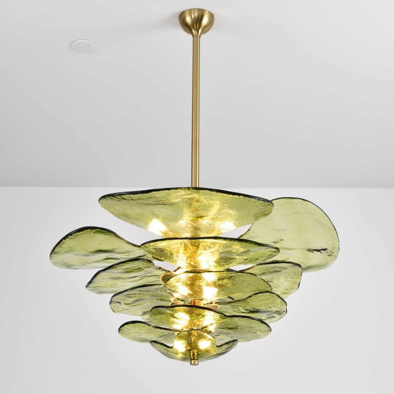 Aurora Chandelier Gold Murano Glass Petal Luxury - Letslighting