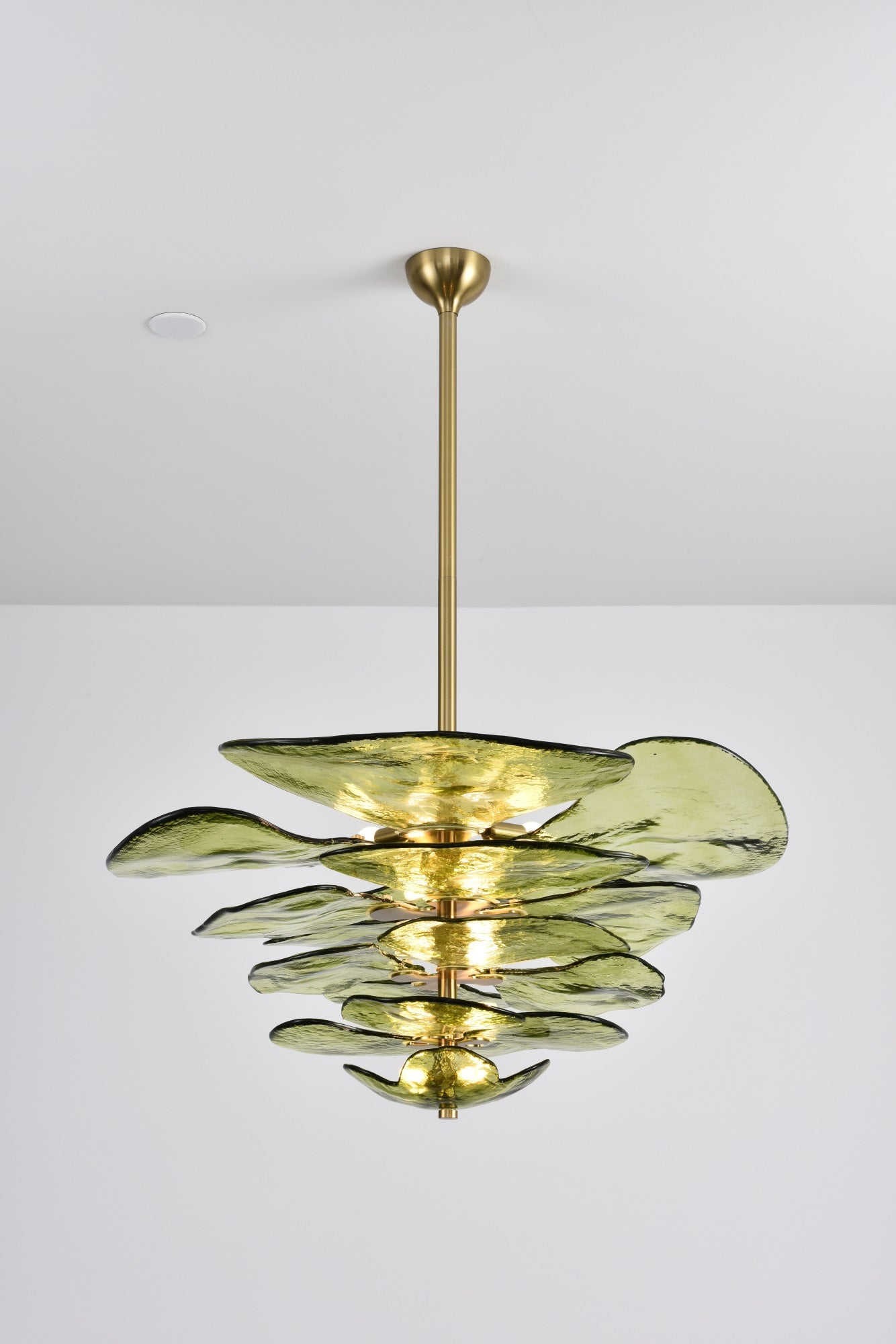 Aurora Chandelier Gold Murano Glass Petal Luxury - Letslighting