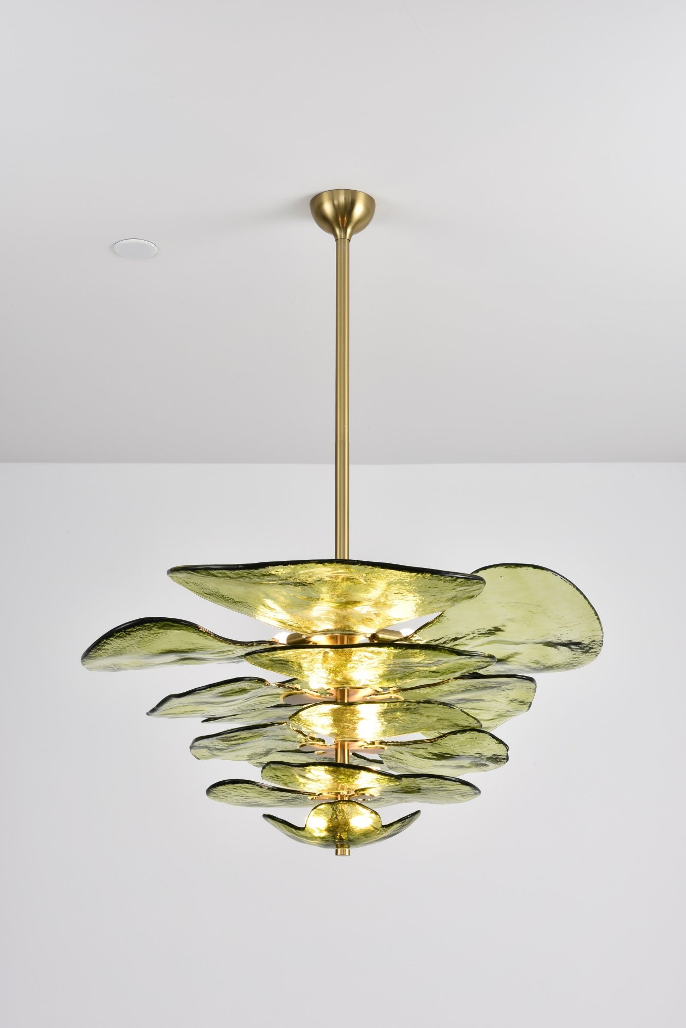 Aurora Chandelier Gold Murano Glass Petal Luxury - Letslighting