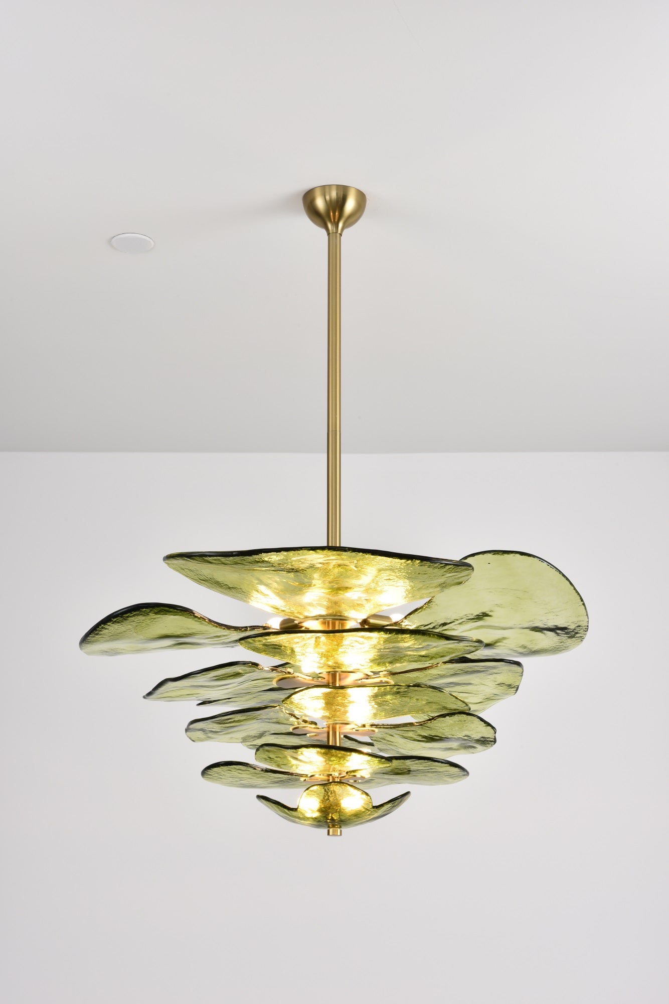 Aurora Chandelier Gold Murano Glass Petal Luxury - Letslighting