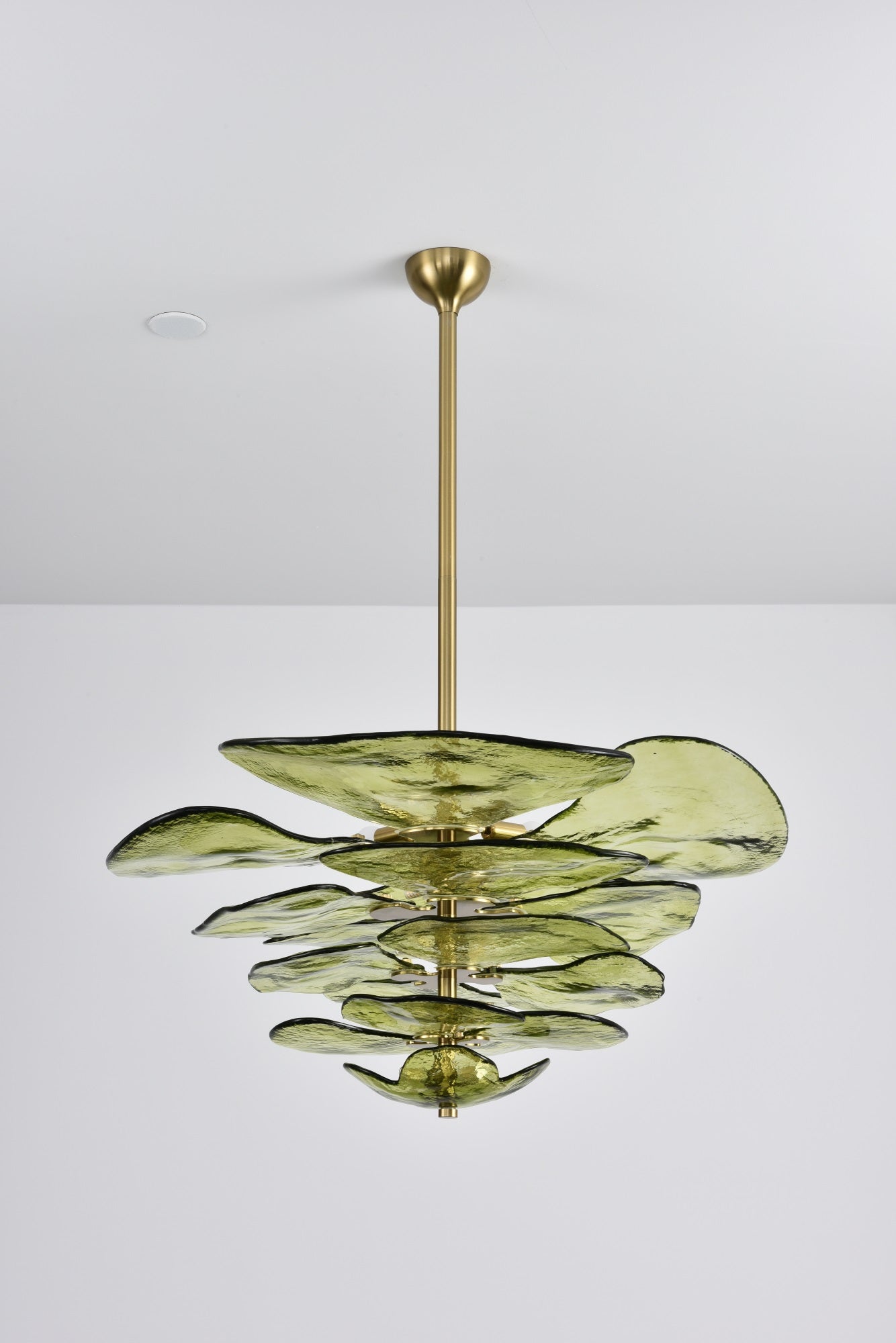 Aurora Chandelier Gold Murano Glass Petal Luxury - Letslighting
