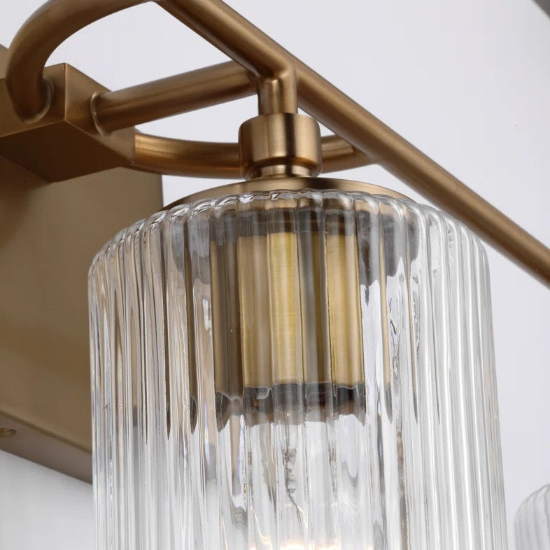 Haze 3-Light Ribbed Glass Wall Sconce