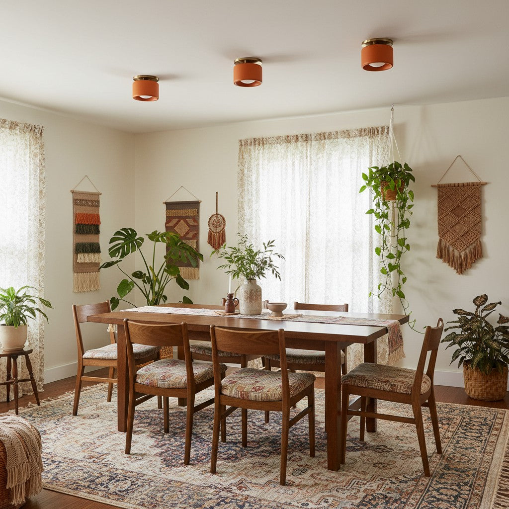 Kiln Porcelain Drum Ceiling Light