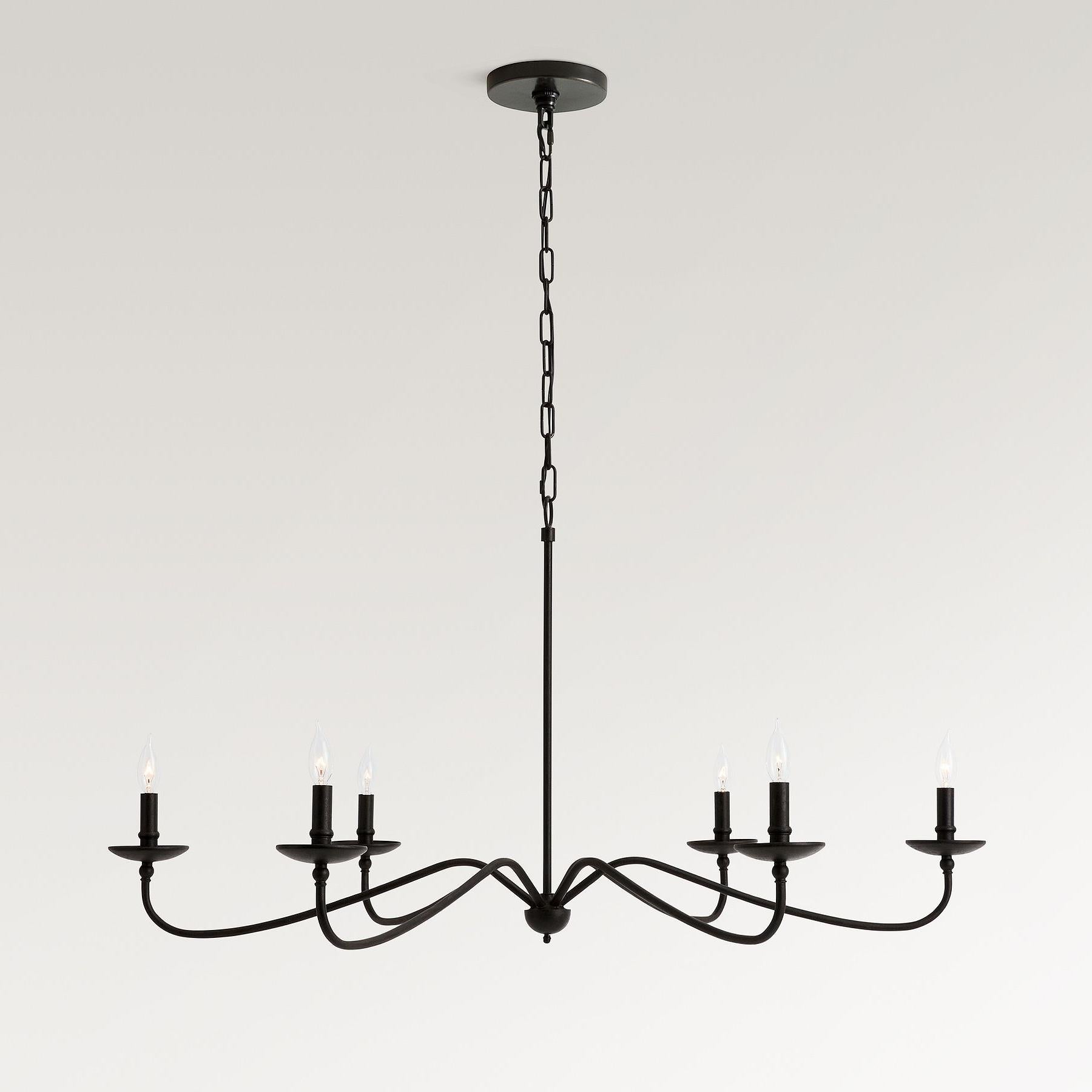 Lodge Minimalist Rustic Iron Candle Chandelier Hallway
