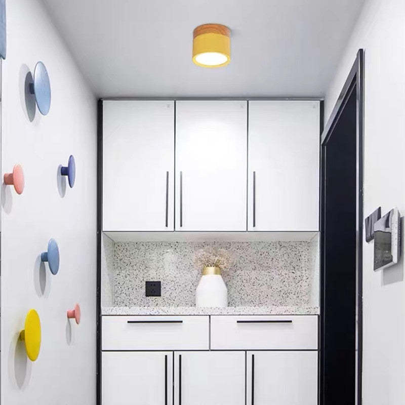 Valentina Modern Cylindrical Metal/Acrylic Flush Mount Ceiling Light Hallway