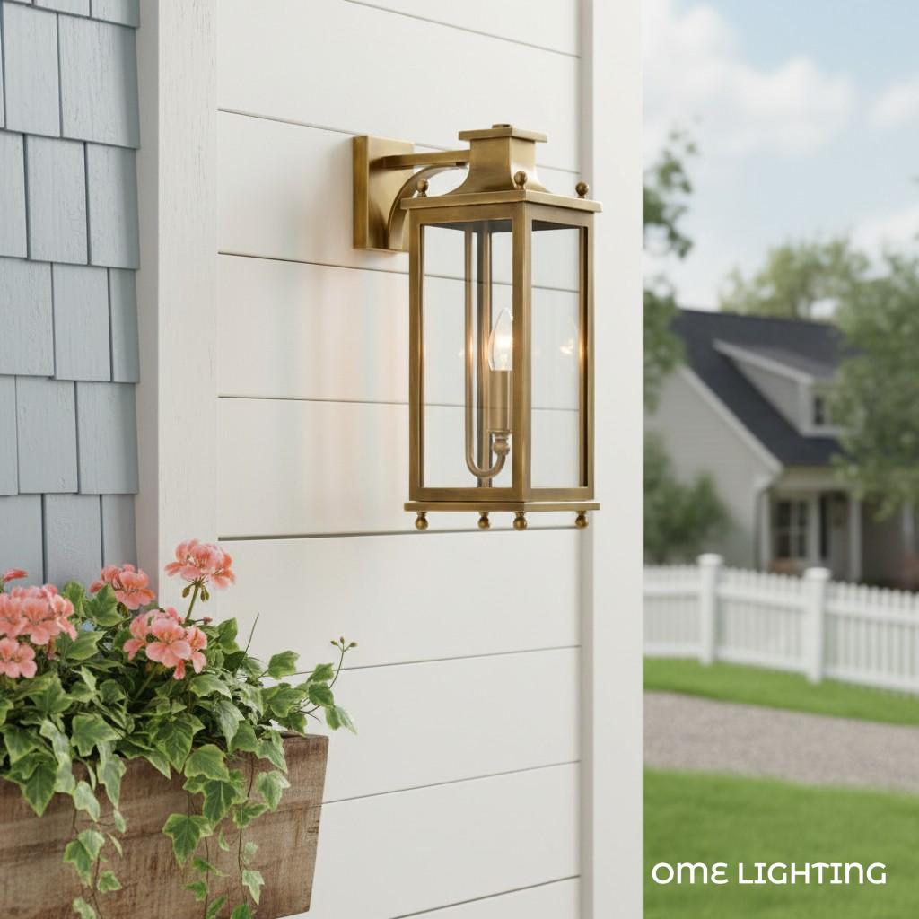Guard  Wall Lamp  Brass Glass Outdoor