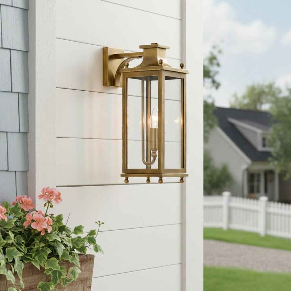 Guard  Wall Lamp  Brass Glass Outdoor