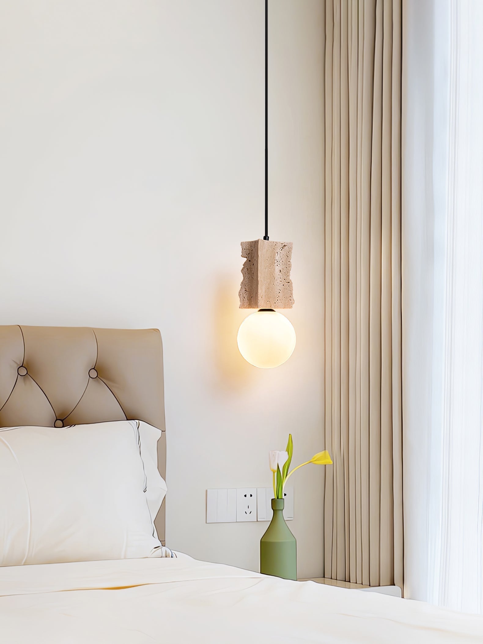 Travertine Raw Edge Pendant Light