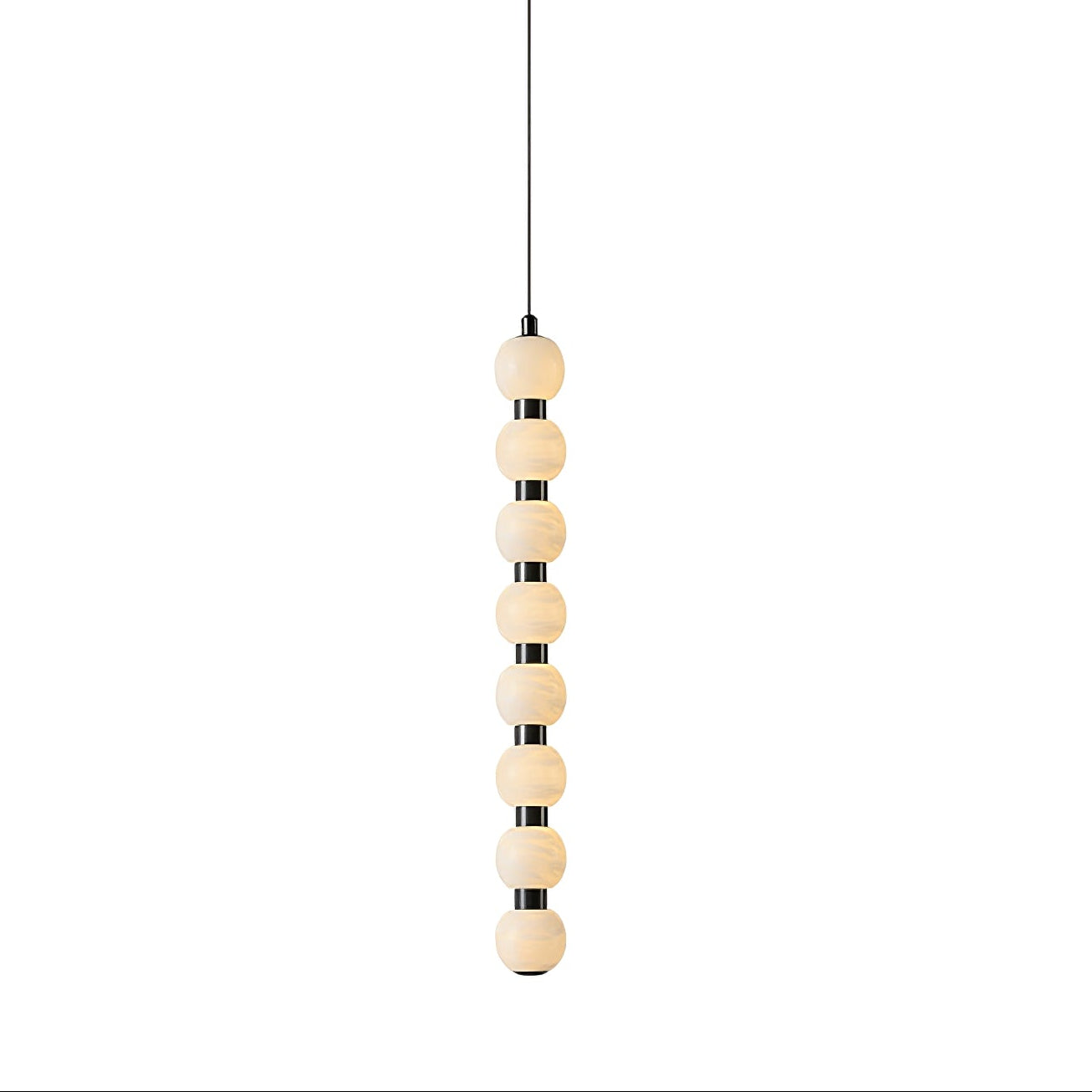 Orbique Modern Metal & Alabaster Pendant Light