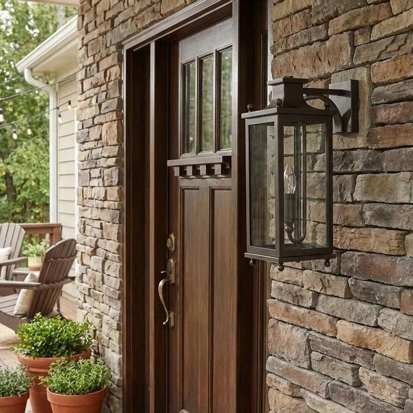 Guard  Wall Lamp  Brass Glass Outdoor