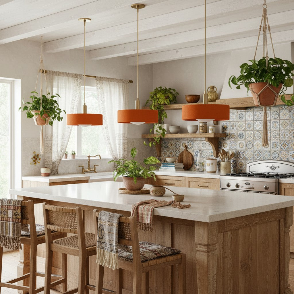 Kiln Single Pendant Lights for Kitchen Porcelain