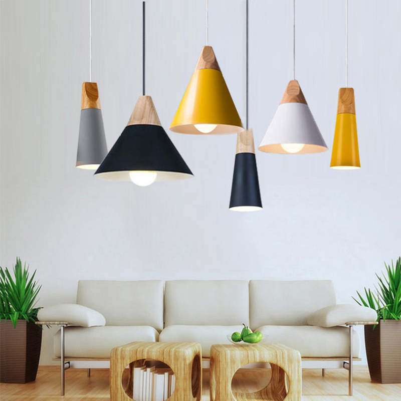 Valentina Multi-Shaped Wood And Pendant Light, 6 Colors - Letslighting