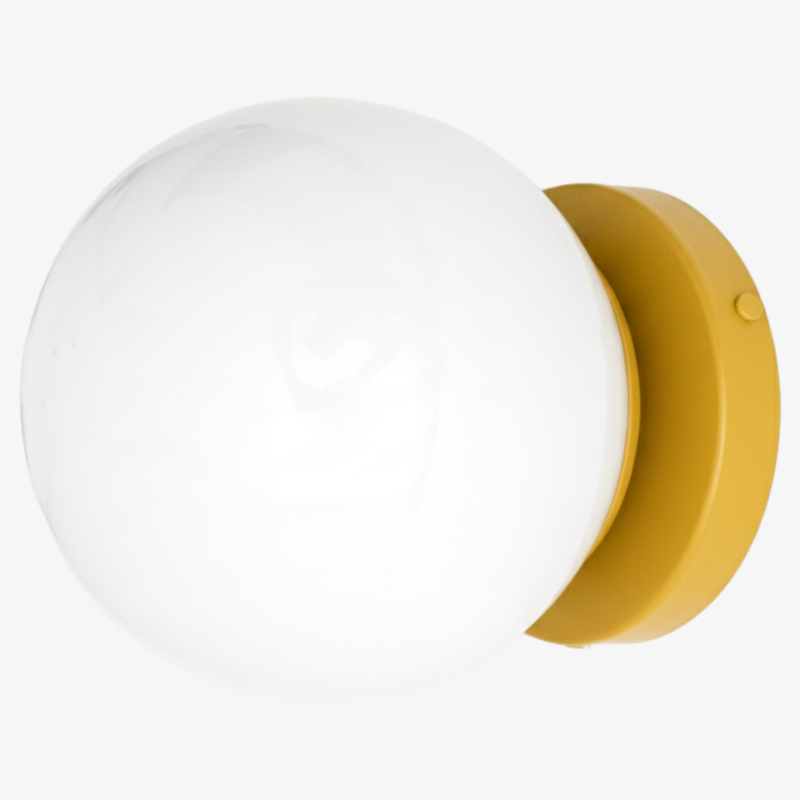 Pearl Glass Globe Wall Sconce Modern Minimalist Light