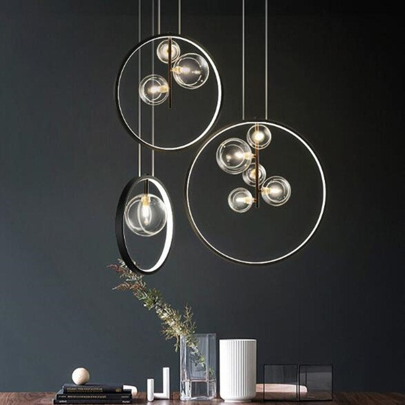 Nordic Glass Bubbles LED Modern Pendant Light For Dining Room